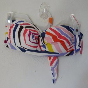 Kate Spade New York Bandeau Bikini Swim Top Striped XS NWT